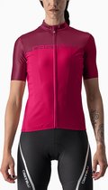 Castelli Fietsshirt Korte Mouwen Dames Rood Roze - CASTELLI VELOCISSIMA JERSEY PERSIAN RED BORDEAUX - L