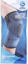 Sport Support Knie - Maat M / L - Donkerblauw / Grijs - Spier en gewrichtsband - Nylon / Rubber