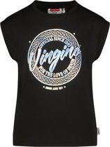 Vingino T-shirt Henya Meisjes T-shirt - Deep Black - Maat 140