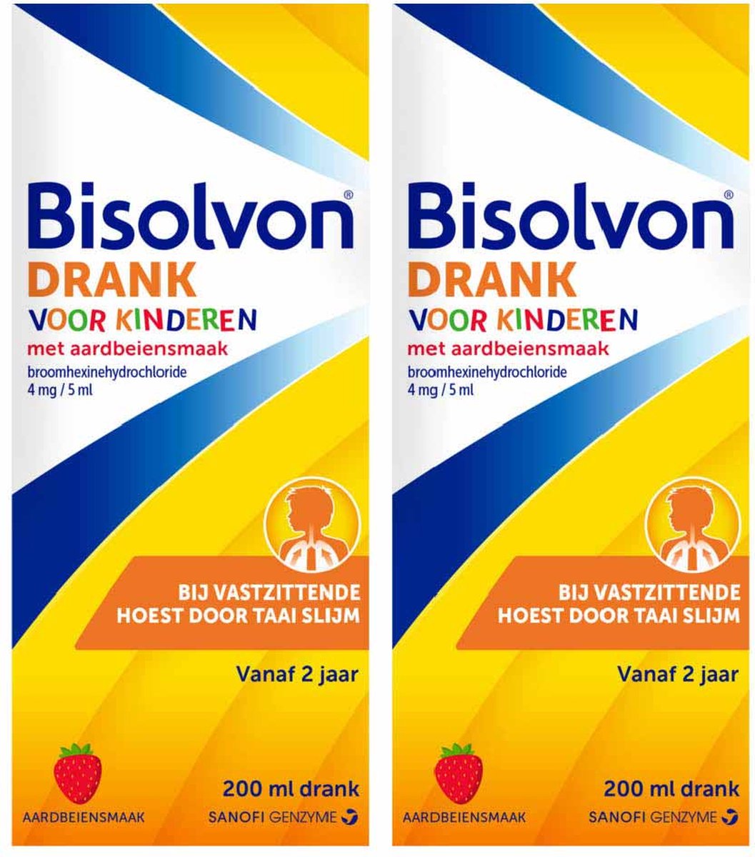 Bisolvon Drank Voor Kinderen Aardbeiensmaak - 2 x 200 ml - Bisolvon