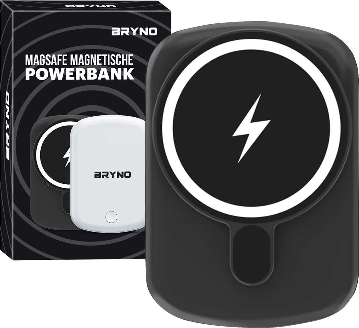 Bryno® MagSafe Powerbank 10.000 mAh - Iphone & Samsung - Draadloze Powerbank - Geschikt voor MagSafe - Magnetische Powerbank - Iphone 12 / 13 / 14 / 15