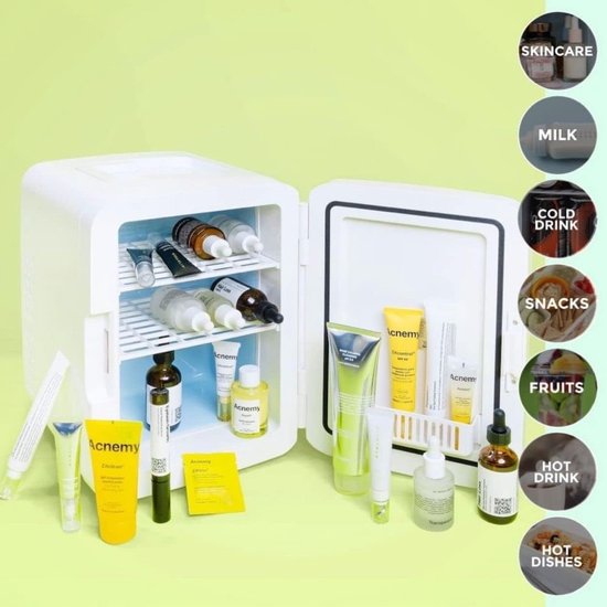 Kleine Koelkast - 10L Koelkast, Mini Koelkast 12V/220V, Koeling en Verwarming Functies, Minikoelkasten Voor Kamers, Auto Koelkast, Mini Cosmetische Koelkast, Skincare Fridge — afbeelding 4