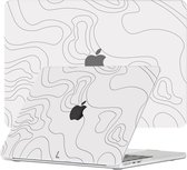 Lunso - Geschikt voor MacBook Air 15 inch (2023) - cover hoes - Land Lines - Vereist model A2941