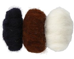 CC Gekaarde Wol Set 3x10gr Natuurlijk