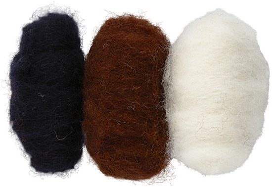 CC Gekaarde Wol Set 3x10gr Natuurlijk