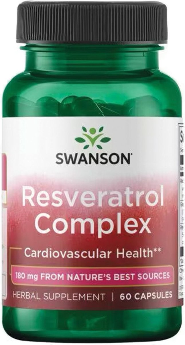 Goedkoopste Swanson - Resveratrol Complex - 60mg - 50 gestandaardiseerd - Japanse duizendknoopwortelextract - 60 capsules