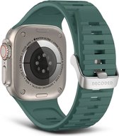 DECODED Siliconen Apple Watch Ultra Sport Bandje - Geschikt voor Grote Series 1-9 / SE / Ultra Modellen - Waterproof en Sterke Sluiting - Moss Groen