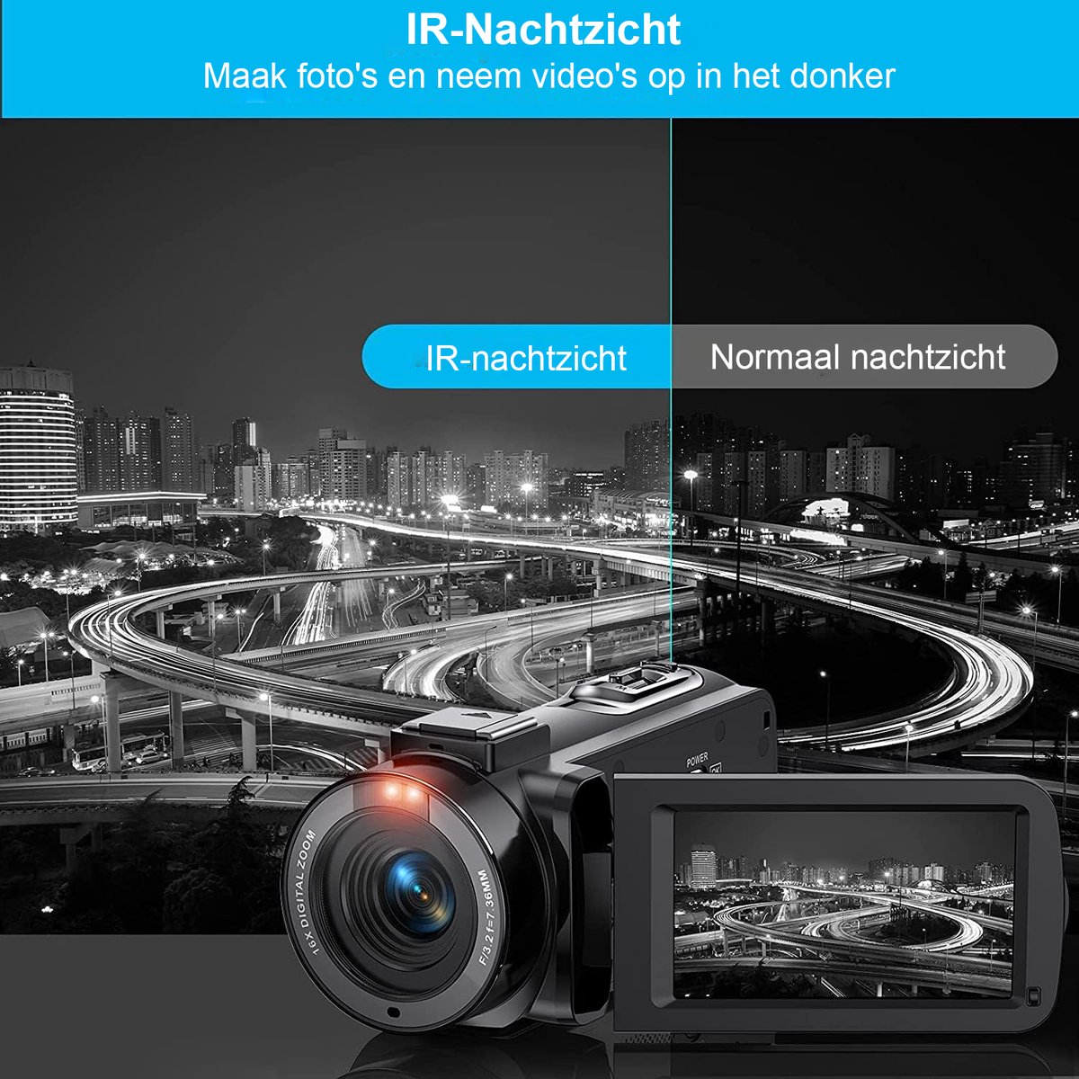 Ayangoods Digitale Camcorder voor Beginners - 3 Inch LCD Scherm thumbnail 4