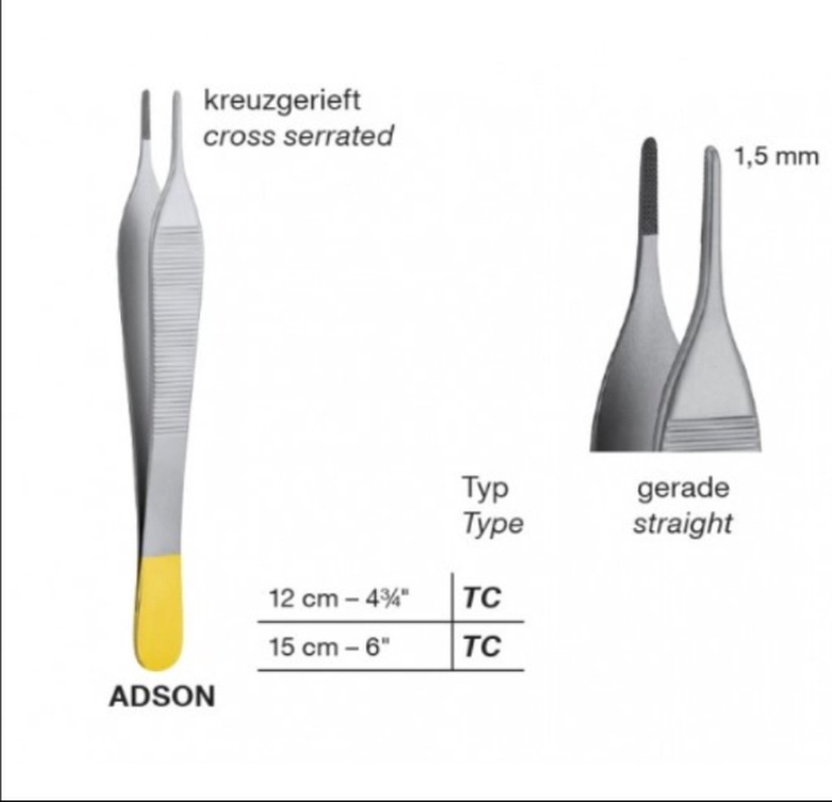 Belux Surgical Instruments / Adson Tc 12 cm TC