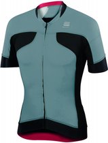 Sportful Fietsshirt korte mouwen Heren Grijs Zwart / SF Passo Jersey-Tradewinds/Black-M