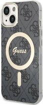 Guess 4G Back Case (MagSafe Compatible) - Geschikt voor Apple iPhone 14 Plus (6.7") - Zwart
