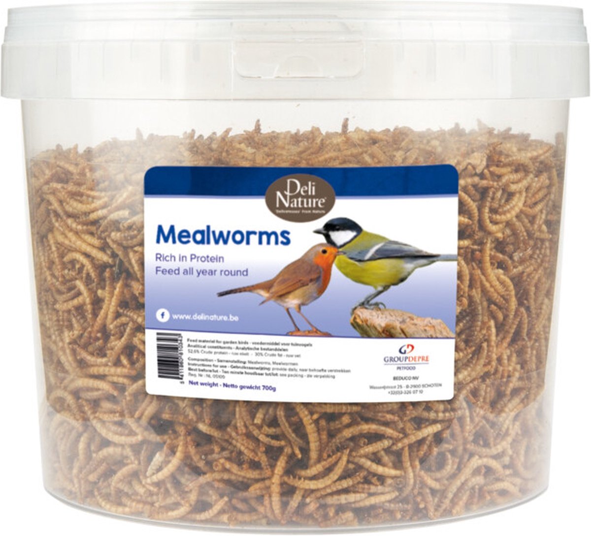 Deli Nature Greenline Meelwormen - 2 x 700 gr - Voordeelverpakking