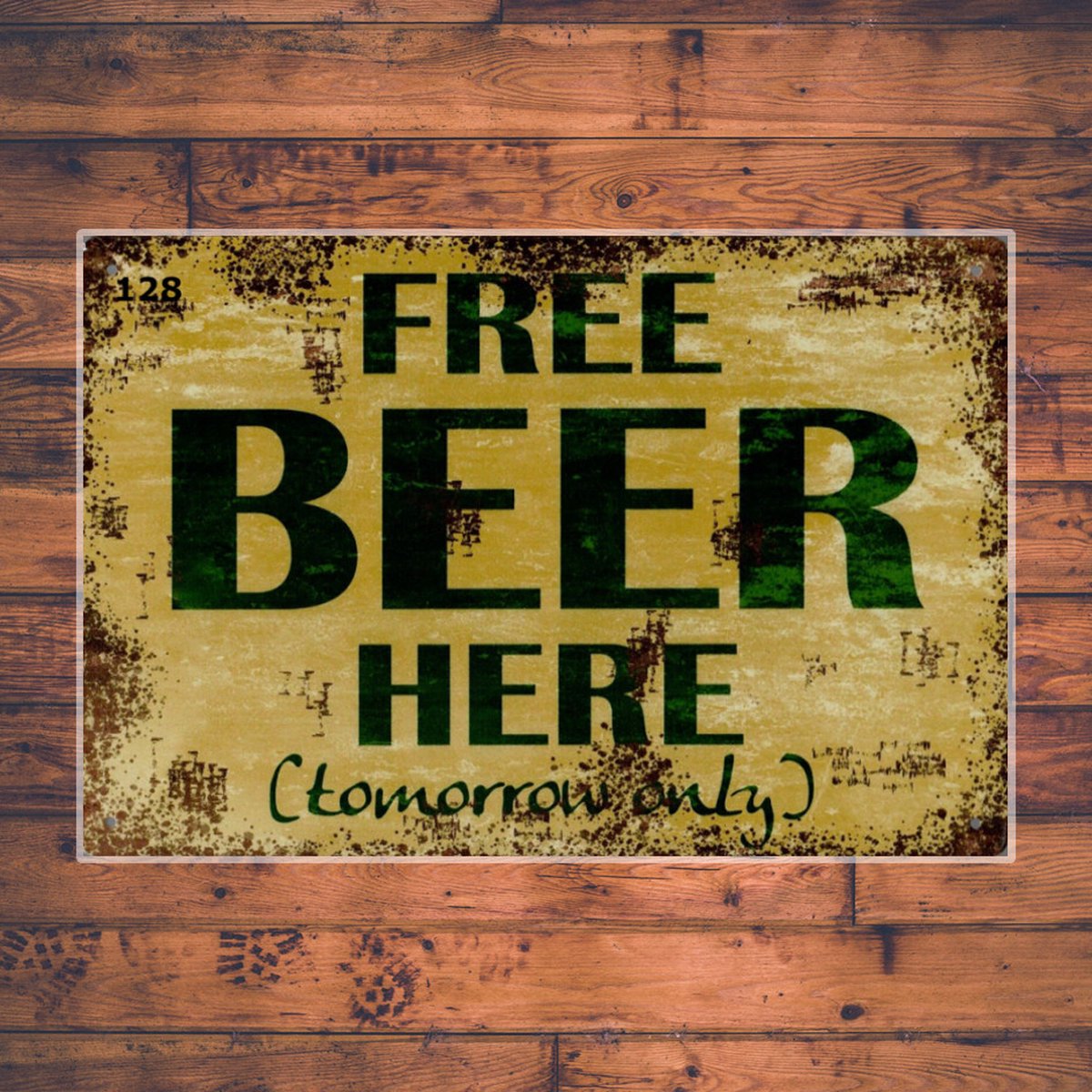 Wandbordje Free Beer Here