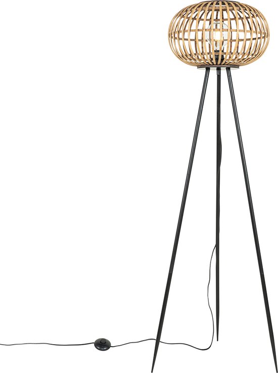 QAZQA amira - Oosterse Vloerlamp | Staande Lamp - 1 lichts - H 135 cm - Naturel - Woonkamer | Slaapkamer | Keuken