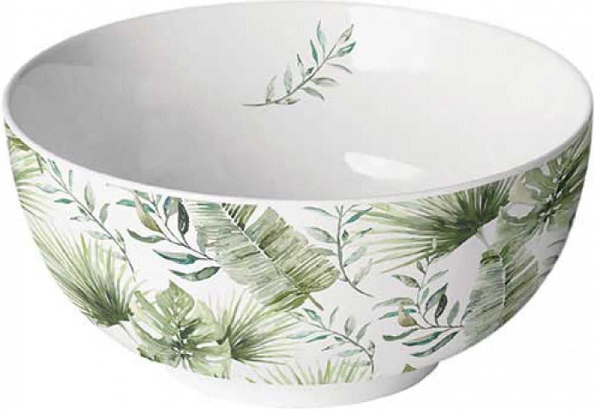 kom - porselein - fine bone China - Ambiente - jungle leaves - zomer - bbq - planten - bloemen