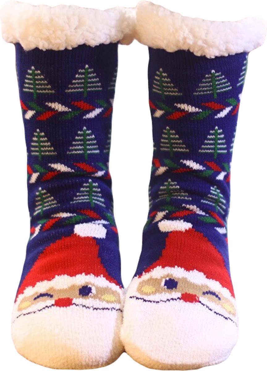 JAXY - Huissokken Dames - Verwarmde Sokken - Anti Slip Sokken - Huissokken - Bedsokken - Warme Sokken - Kerstcadeau Voor Vrouwen - Thermosokken - Dikke Sokken - Fluffy Sokken - Kerstsokken Dames en Heren - Kerstman