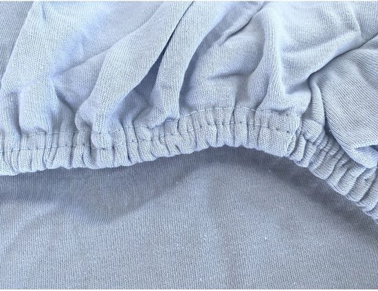 Drap-housse en jersey tricoté double iSleep - Simple - 90/100x220 cm - Blauw