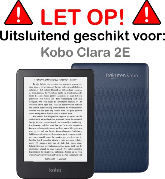 Hoesje Geschikt voor Kobo Clara 2E Hoesje Luxe Bescherm Case Met Screenprotector - Hoes Geschikt voor Kobo Clara 2E Hoes Book Cover - Rosé Goud van Hoesje  — afbeelding 2