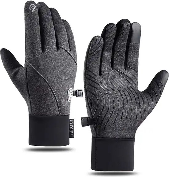 Chibaa - Antislip Winter Wind en Waterdicht Handschoenen - Touchscreen - Fietsen - Outdoor - Sporten - One Size - Grijs