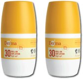 Derma Sun - Roller Lotion Solaire - SPF30 - 2 x 50 ML - Sans Parfum
