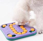 Puzzle pour chien lilas avec gamelle à alimentation lente vert et jaune - chien - chat - animal de compagnie - gamelle à alimentation lente - jeu pour chien - puzzle pour chien