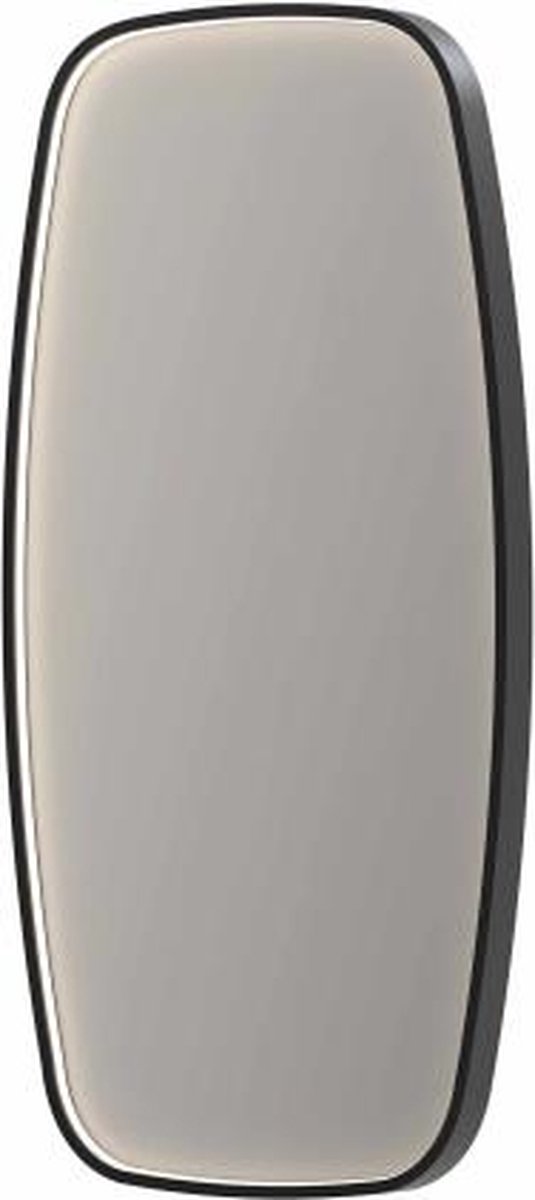 INK SP31 contour spiegel in stalen kader met dimbare directe LED-verlichting, spiegelverwarming, color changing en schakelaar 40 x 4 x 80 cm,