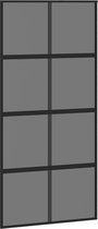 vidaXL-Schuifdeur-102,5x205-cm-gehard-glas-en-aluminium-zwart