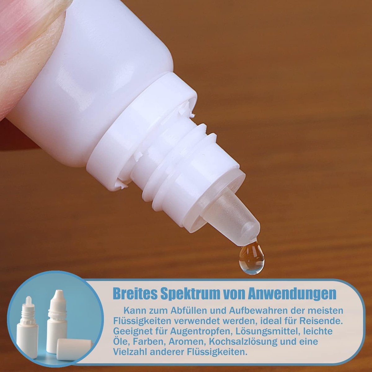 Druppelfles van kunststof, 10 ml / 0,34 oz, kleine flessen voor druppels, leeg, fles voor de druppels, voor de ogen comprimeerbaar, 12 stuks