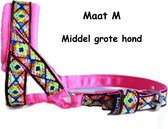 Gentle leader - Neon roze - Gevoerd - Maat M - Antitrek hoofdhalster hond - Hoofdhalster hond - Antitrek hond - Trainingshalsband