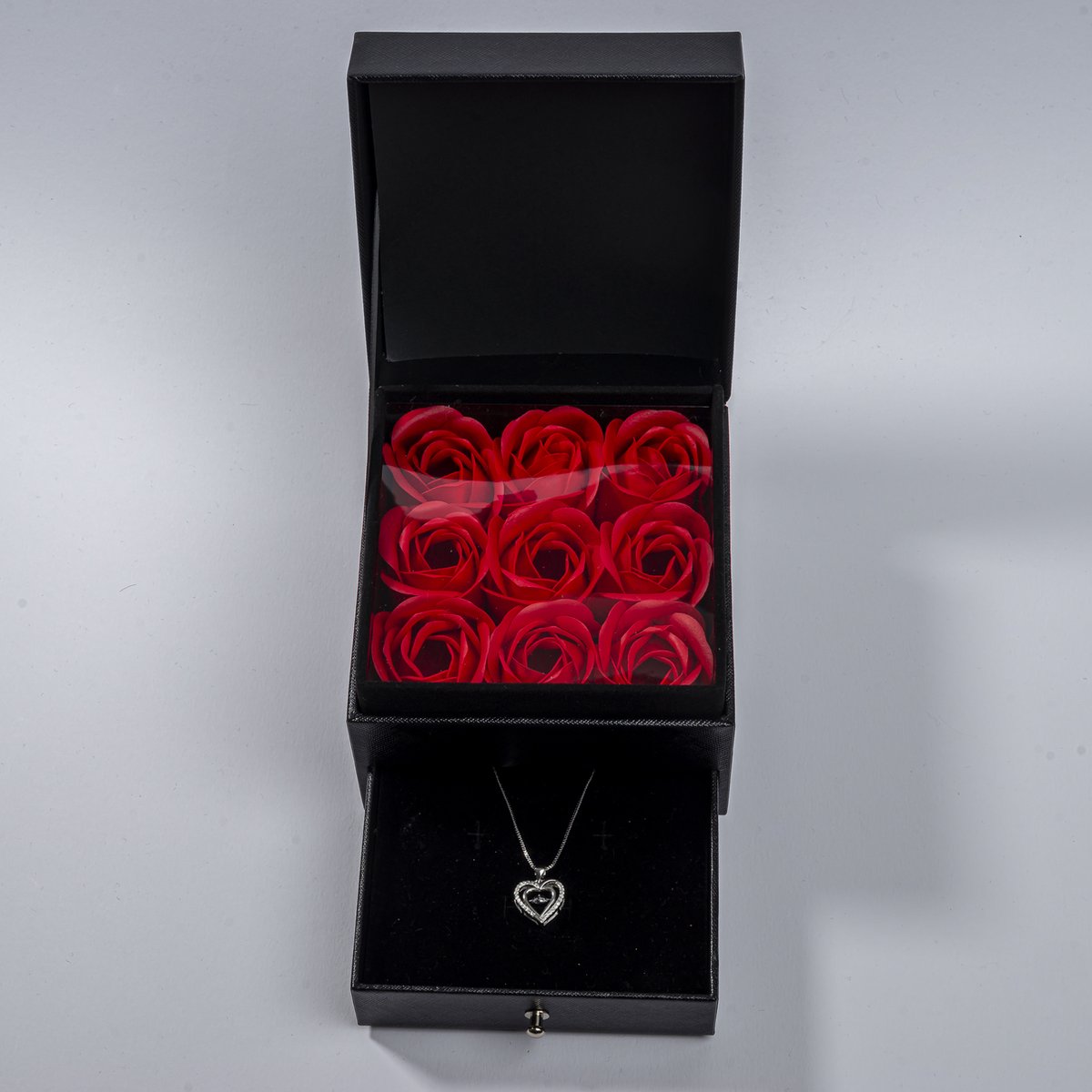 Swarovski Silverplated Hart Ketting - 43+5 cm - Giftbox vrouwen – Valentijn – Moederdag cadeau - Geschenkset vrouwen - Cadeau voor vrouw - Verjaardagscadeau - Valentijnsdag - Cadeautje - Geschenk - Verjaardag Cadeau vrouw - cadeau - kerst cadeau