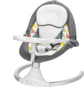 Elektrische Wipstoel - met Afneembare Eettafel en Afstandsbediening - Babyschommel - Schommelstoel - Grijs