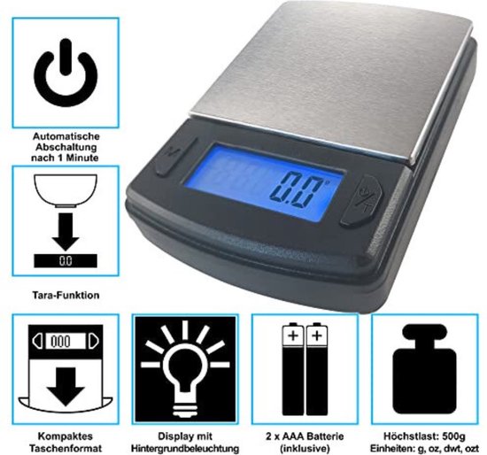 Eosphorus 30 KG Digitale Postweegschaal Wegen en Ponden Kilogrammen Grammen Weegschaal Precisie Nauwkeurigheid voor Verzending Wegen van Pakketten met USB-oplader DC-adapter Grote Basis Telfunctie