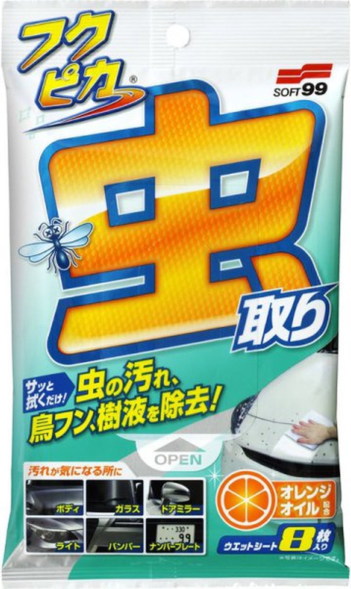 Soft99 Fukupika Bugs & Droppings Removal Wipes