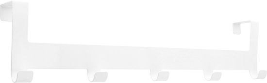 ACAZA porte-manteau de porte en métal avec 5 Crochet de porte, porte-manteau pour porte-serviettes et Vêtements, métal, Wit