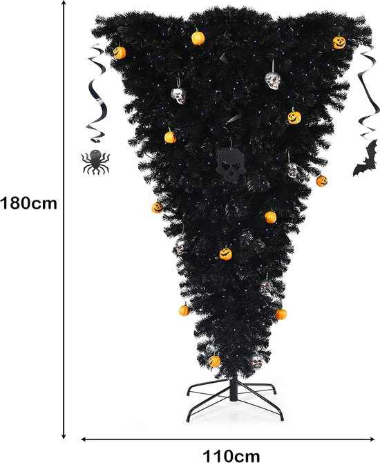 Sapin De Noël En Forme De Croix Pré-éclairé 180 Cm | Branches En Soie, Lumière LED Chaude | Décoration Intérieure Et Extérieure - 7
