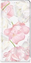 Stand Case Hoesje Cadeau voor Mama Geschikt voor Motorola Edge 40 Smart Cover Mooie Bloemen
