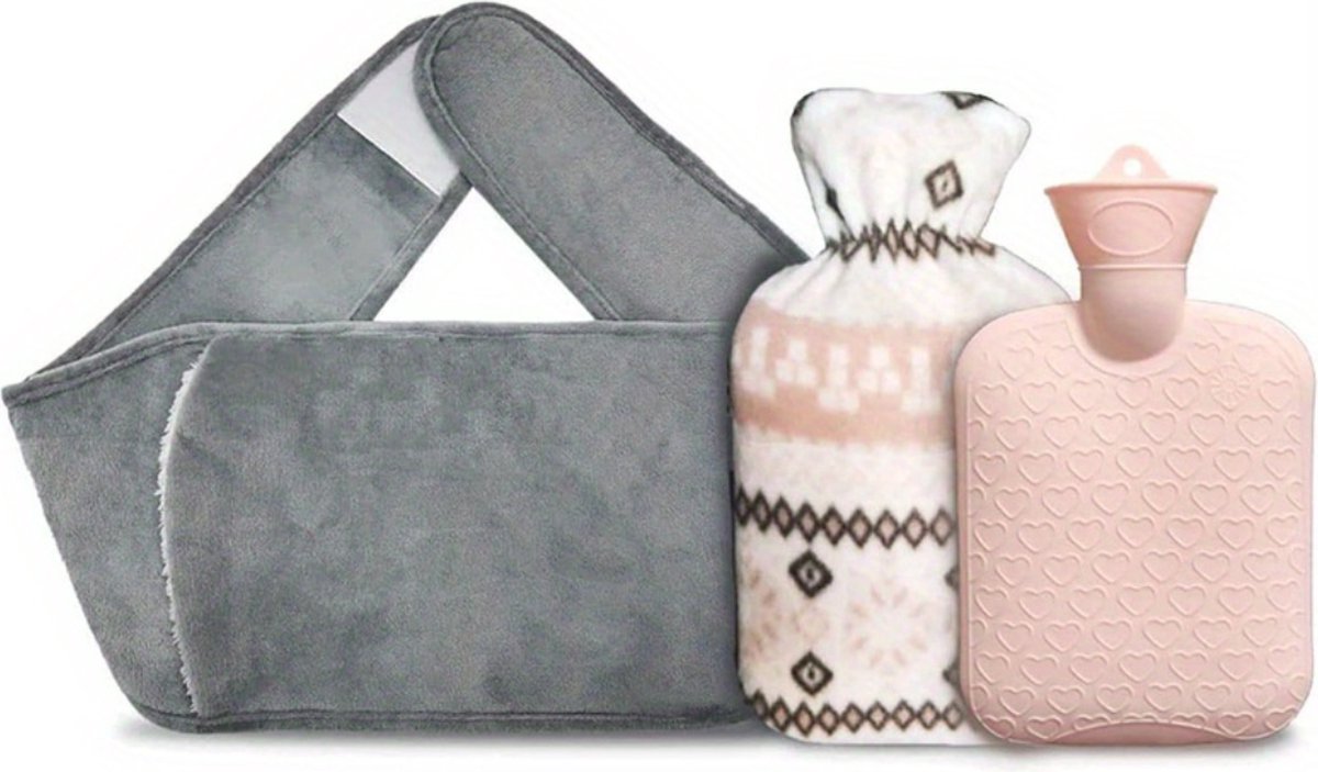 Goedkoopste Warmwaterzak Met Hoes - Warmwaterkruik - Warmtekussen - Warmtekruik - Knuffel - Kruik - Bag - 3-Pack