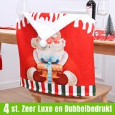 Allernieuwste.nl® 4 st Luxe Dubbelbedrukte Kerst Stoelhoezen - Kerstmuts Stoel Decoratie - Kerstmis Diner Stoelversiering Cover - Rugleuninghoes Stoelhoes - 60x50cm Kleur