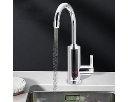 Elektrische Keukenkraan RVS 360º Draaibare Kop Met Temperatuur Display Kokend Water Kraan Snel Warm Water Heetwaterdispenser 230 Volt
