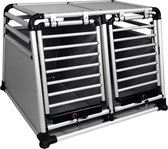 Topmast Aluminium TravelBox Superior - Dubbel - Met Gasveer en Slot - Large - Transportbox - Reisbench - Voor Hond en Kat