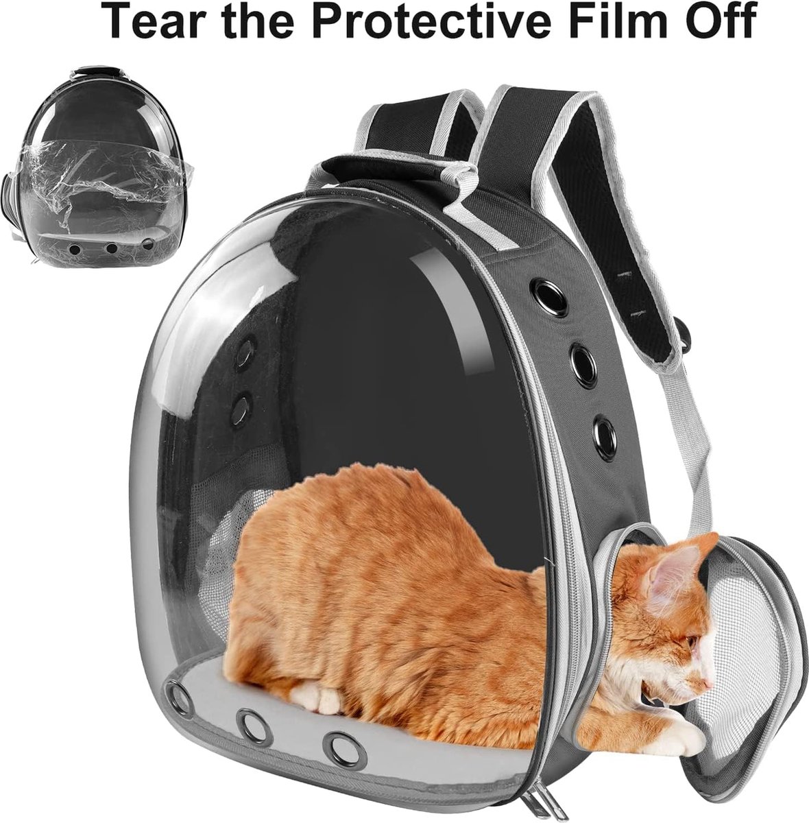 PETCUTE Hond Kat Carrier Handtas,Kat Draagtas,Transparante Pet Carrier Bag Met Verstelbare Schouderband, Luchtvaartmaatschappij Goedgekeurd Huisdier Reistas Met Mesh Ramen Voor Reizen Camping Wandelen Outdoor