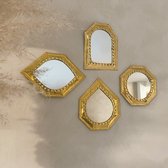 Studiofinds set van 4 goudkleurige Marokkaanse spiegeltjes