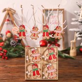 Without Lemon - Set van 12 - Houten Peperkoek Vrouwtjes - Kerst Ornament - Gingerbread - Kersthangers - Kerstboom - Versiering - Decoratie - Kerstcadeau - Duurzaam