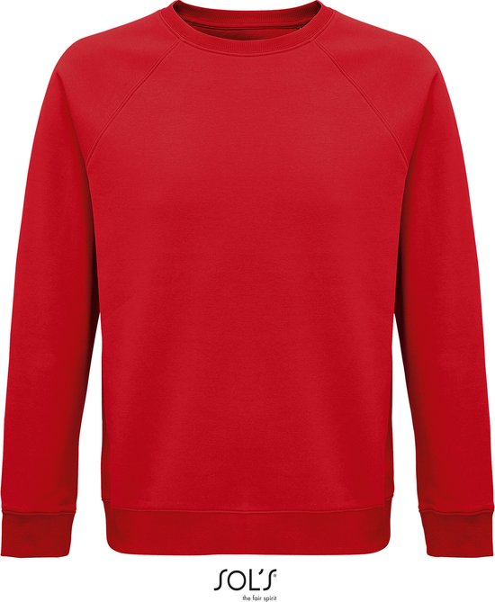 SOLS Premium Unisex Adult Space Organic Raglan Sweatshirt (Rood) S
