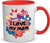 Akyol - mama cadeau mok koffiemok - theemok - Mama - moeder - rood - mama mok met opdruk - verjaardag - moederdag - mama mok - mama cadeautjes - moederdag cadeau - verjaardag - liefste mama - leuk kado om te geven - 350 ML inhoud