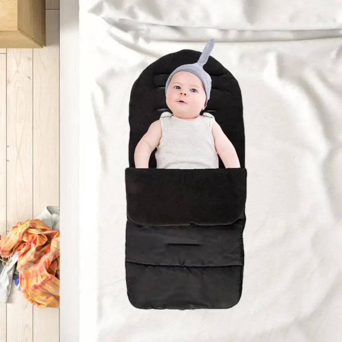 Voetenzak Kinderwagen - Voetenzak Buggy - Voetenzak Maxi Cosi - Voetenzak Universeel - Autostoel - Zwart – foto 5