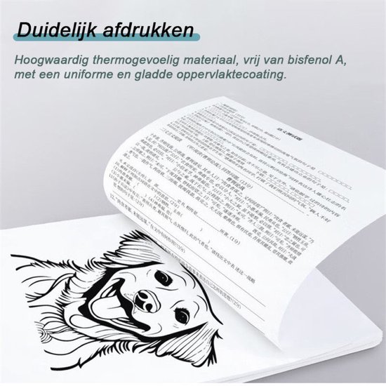 Thermisch printerpapier, A4 voor draagbare printers, 4 rollen Thermisch printerpapier, A4 voor draagbare printers, 4 rollen