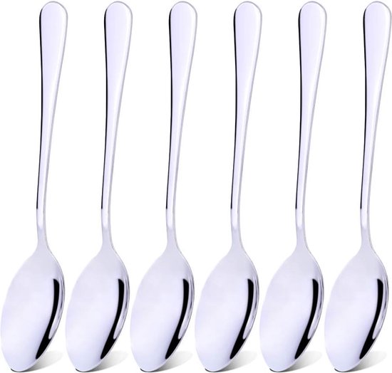 HISSF Theelepels roestvrij staal 18/0 theelepels 6 stuks, 6,29 inch voor thuis, keuken restaurant, vaatwasmachinebestendig, Slilver