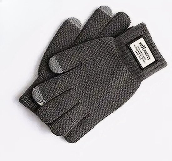 Hoge kwaliteit warme Touchscreen gebreide Handschoen, Wol Kasjmier, Donker grijs, Onesize, Volwassenen, Warme winter handschoen, mannen, vrouwen, kerst.