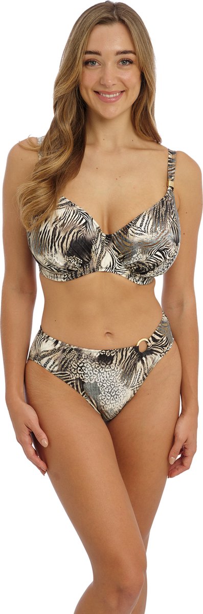 Fantasie SERAYA SANDS MID RISE BIKINI BRIEF XL Dames Bikinibroekje - Monochrome grijs